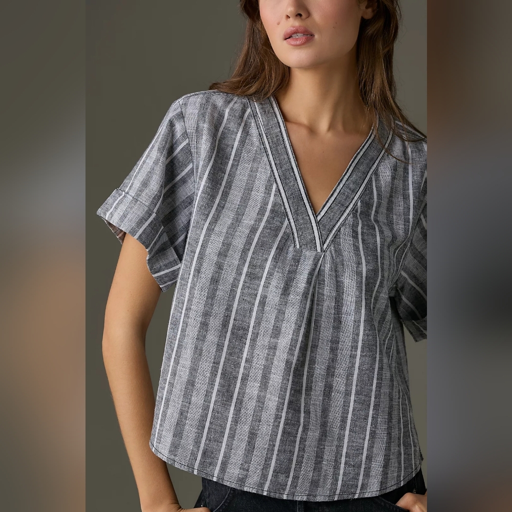 NWOT Pilcro Linen Henley Surf Shirt